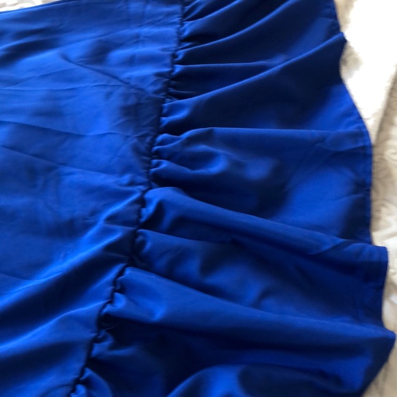 2/30🌻Lovely blue ruffled sleeveless dress XL/ 8 - Picture 2 of 6